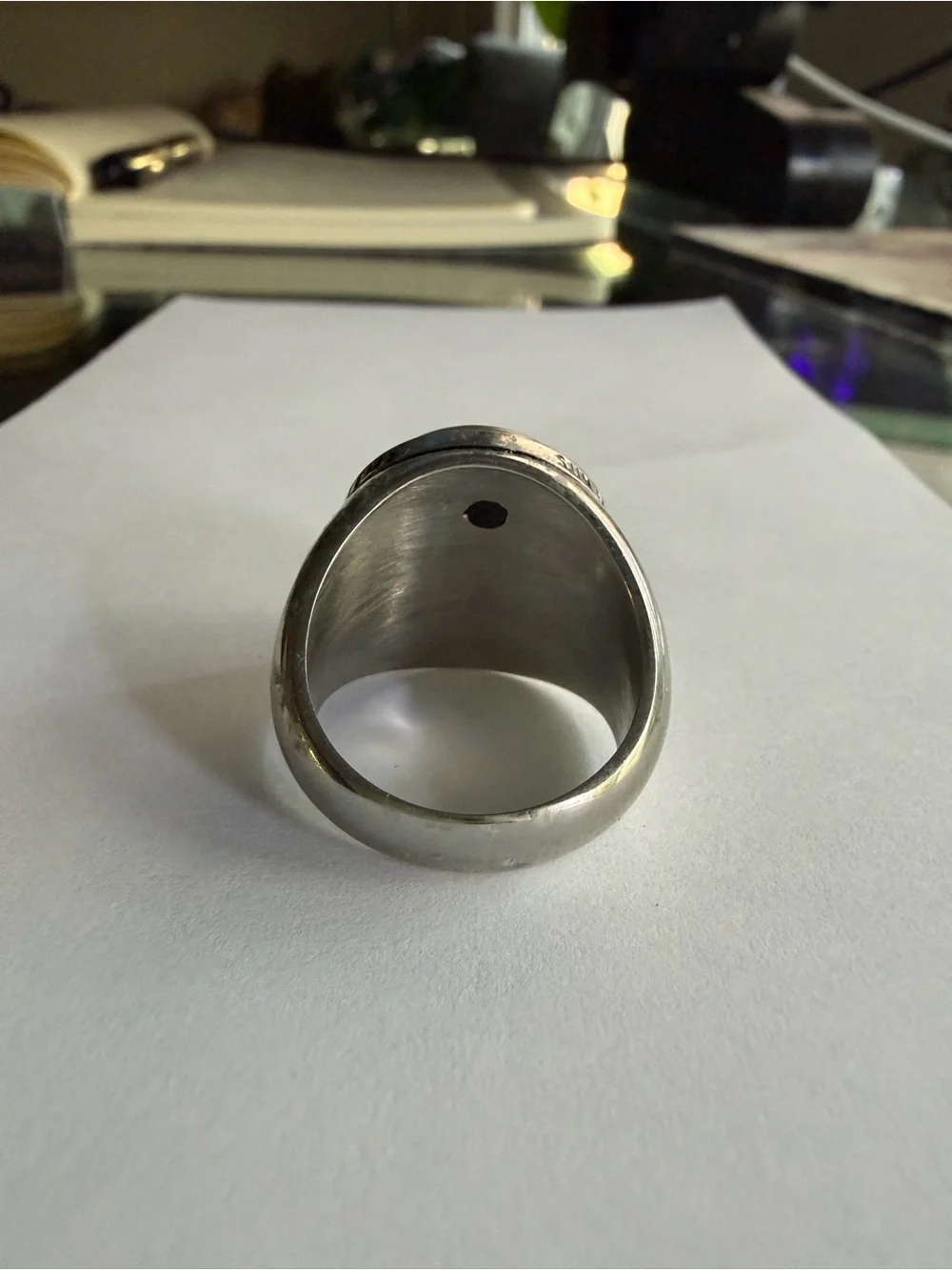 Stainless Steel Signet Ring in Silver